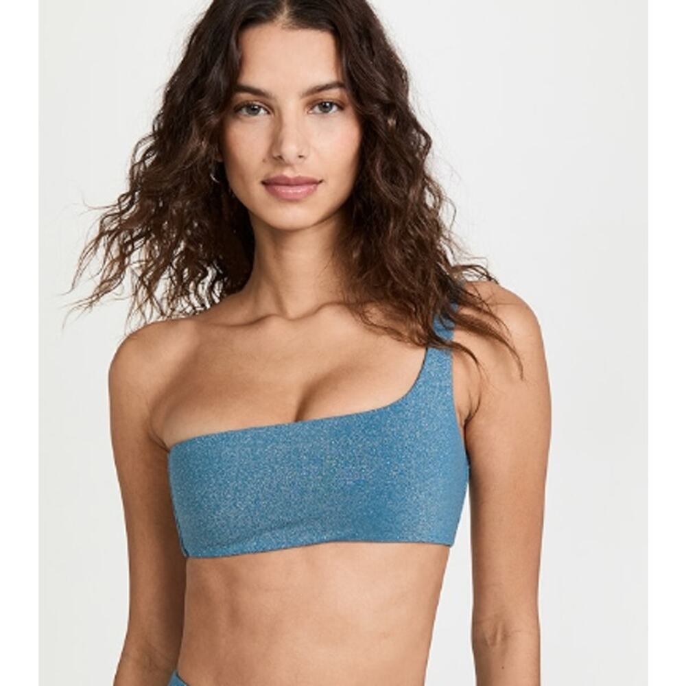 Sara Cristina Blue One Shoulder Bikini Top